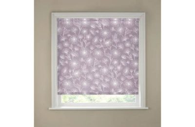 Floral Blackout Roller Blind - 2ft - Heather.
